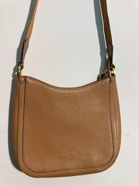 kate spade Leila pebble leather messenger bag in tan